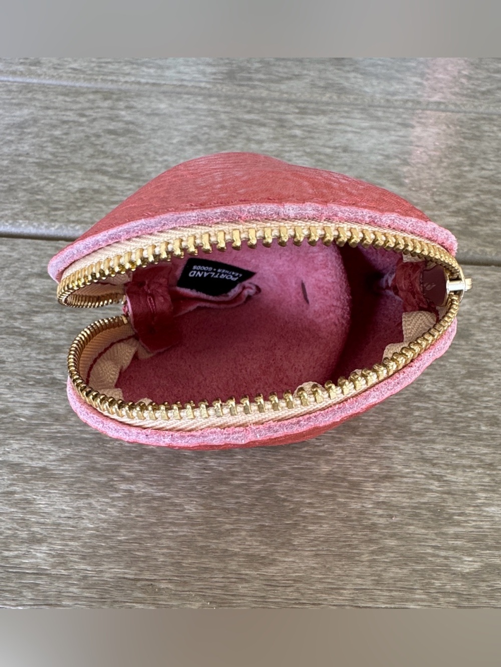 NWOT Portland Leather Goods Watermelon Fortune Cookie Pouch - Picture 3 of 3